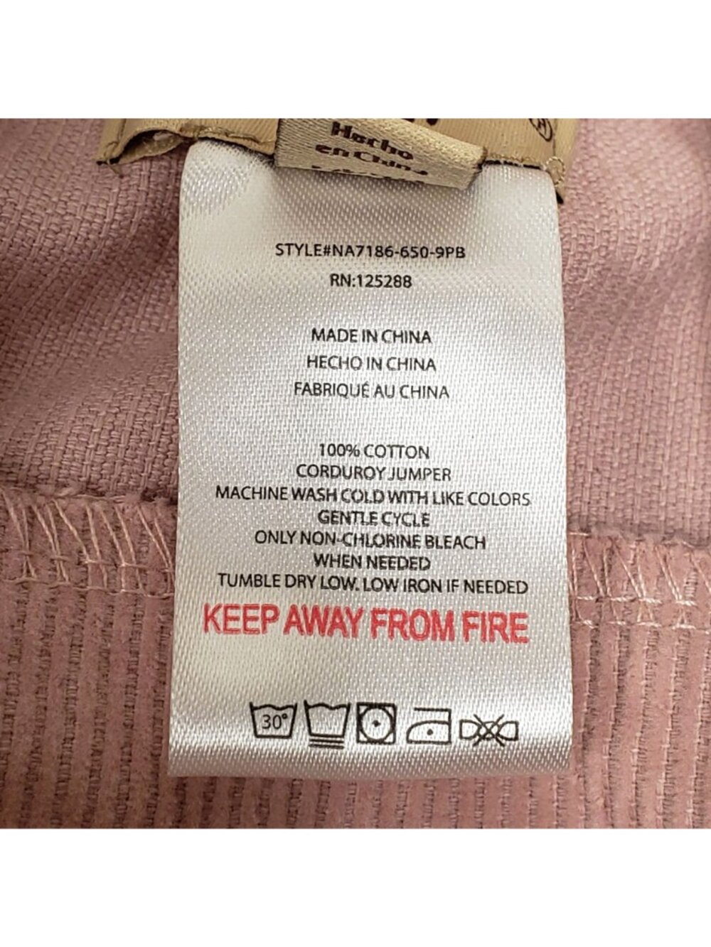 BearPaw Girls Pink Corduroy Jumper Dress Size 4T - Picture 5 of 8